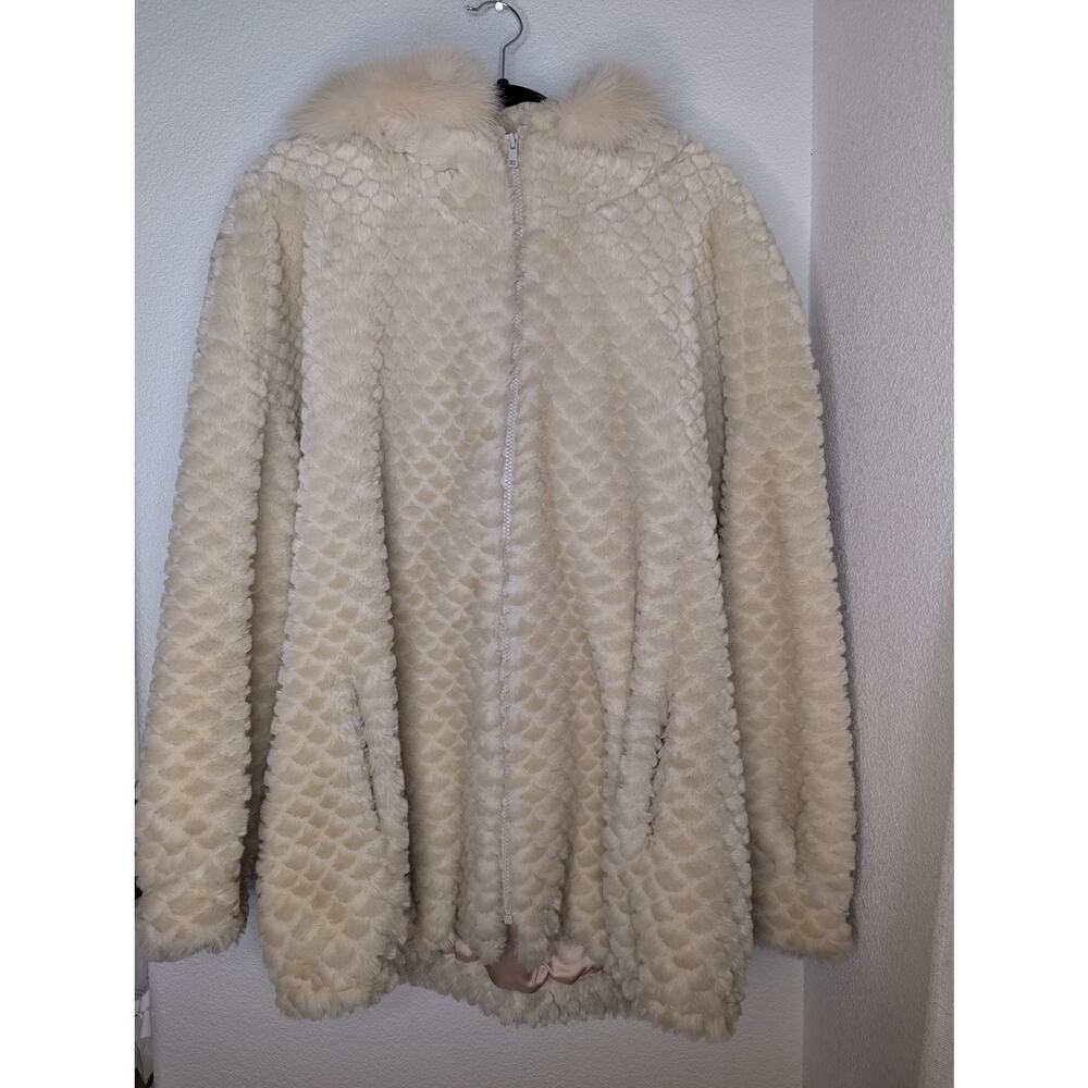 Gallery Teddy Quilted Faux Fur Bomber Real Fox Fur Hood L